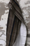 AVIVA JIFEI XUE 25 Spring and Summer Narrow Scarf AJX-SS25-NS-ECGNGS-NTGZ Mud Grid/Natural Gradient Stripes